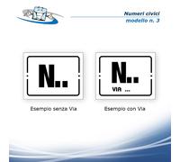Targhetta Numero Civico personalizzata anche con Via in materiale plastico