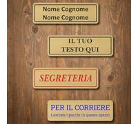 Targhetta Ottone Posta Personalizzata | Targa Cassette Postali Adesiva - Targa per Posta Casa/Ufficio - Montaggio Facile, Alta Durabilità Esterno Interno (Ottone Satinato 1mm, Misura 125x40mm)