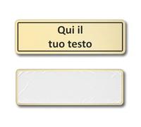 Targhetta Ottone Posta Personalizzata | Targa Cassette Postali Adesiva - Targa per Posta Casa/Ufficio - Montaggio Facile, Alta Durabilità Esterno Interno (Ottone Lucido 1mm, Misura 125x40mm)