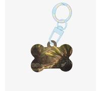 Targhetta per animali domestici a forma di osso in acrilico stampato con formiche con catena colorata e adorabile etichetta identificativa per animali domestici.