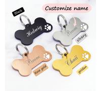 Targhetta per animali domestici a forma di osso personalizzata, targhetta di identificazione per animali domestici, a forma di osso per cani | Può essere personalizzata con il nome dell'animale domest