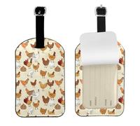Targhetta per bagagli con scritta "A Brood of Chickens", con retro completo, per la privacy, nome, identificativo, valigia, identificatori, in pelle sintetica PU