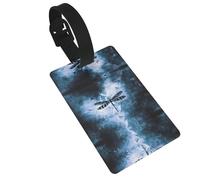 Targhetta per bagagli con stampa a libellula nera, etichette per valigie in PVC impermeabile con cinturino per una facile identificazione dei bagagli