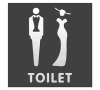 Targhetta per bagno, Cartello for WC for uomini e donne, centro commerciale, edificio for uffici, targa multicolore 26x16 cm(10)