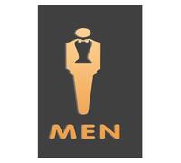 Targhetta per bagno, Cartello for WC for uomini e donne, centro commerciale, edificio for uffici, targa multicolore 26x16 cm(I)