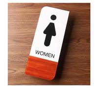 Targhetta per bagno, Targa adesiva for porta e parete del bagno, in acrilico, multicolore, 10 cm x 24(2)