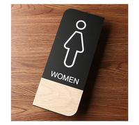 Targhetta per bagno, Targa adesiva for porta e parete del bagno, in acrilico, multicolore, 10 cm x 24(8)