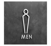 Targhetta per bagno, Targa for WC con freccia 3D, etichetta adesiva for porta del bagno, diverse dimensioni(6,18x11cm)