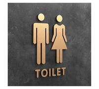 Targhetta per bagno, Targa for WC con freccia 3D, etichetta adesiva for porta del bagno, diverse dimensioni(11,25x16cm)