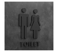 Targhetta per bagno, Targa for WC con freccia 3D, etichetta adesiva for porta del bagno, diverse dimensioni(29,18x11cm)