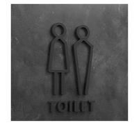 Targhetta per bagno, Targa for WC con freccia 3D, etichetta adesiva for porta del bagno, diverse dimensioni(19,25x16cm)