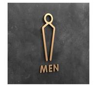 Targhetta per bagno, Targa for WC con freccia 3D, etichetta adesiva for porta del bagno, diverse dimensioni(32,18x11cm)