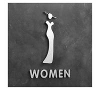 Targhetta per bagno, Targa for WC con freccia 3D, etichetta adesiva for porta del bagno, diverse dimensioni(30,18x11cm)