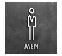 Targhetta per bagno, Targa for WC con freccia 3D, etichetta adesiva for porta del bagno, diverse dimensioni(10,18x11cm)