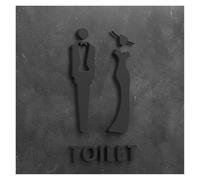 Targhetta per bagno, Targa for WC con freccia 3D, etichetta adesiva for porta del bagno, diverse dimensioni(15,18x11cm)