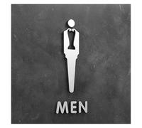 Targhetta per bagno, Targa for WC con freccia 3D, etichetta adesiva for porta del bagno, diverse dimensioni(16,18x11cm)