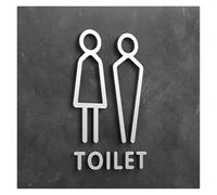 Targhetta per bagno, Targa for WC con freccia 3D, etichetta adesiva for porta del bagno, diverse dimensioni(5,18x11cm)