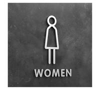 Targhetta per bagno, Targa for WC con freccia 3D, etichetta adesiva for porta del bagno, diverse dimensioni(12,18x11cm)