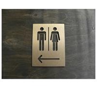 Targhetta per bagno, Targa for WC in lega di alluminio for porta, parete, multicolore, diverse dimensioni(Gold,28X18CM)