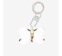Targhetta per cani in acrilico a forma di giraffa intelligente, a forma di osso doppio, con portachiavi, per decorazioni artigianali per animali domestici