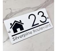 Targhetta per indirizzi personalizzati, numero civico 3D, in acrilico, taglio laser, design moderno, effetto galleggiante, per casa, hotel e appartamento, colore: nero