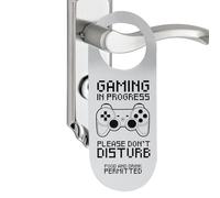 Targhetta per porta da ufficio, per porta del bagno, per porta con scritta "Kinder stören nicht" con tema di gioco, per stanza "Teen Boys Game in Progress", per sala riunioni, lavoro