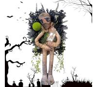 Targhetta per porta di Halloween, ghirlanda di mummie 3D, per esterni, casa, giardino, terrazza, cortile