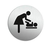 Targhetta per Porta - Fasciatoio Targa Ø 100 mm Alluminio spazzolato auto-adhesiva