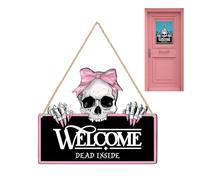 Targhetta per porta in legno gotico per Halloween | Spooky Hanging Decoration Gothic | Spooky Hanging Decoration for Cortile, Wall & Haunted House - Decorazione per le vacanze per feste, stagione