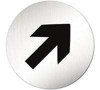 'Targhetta per porta pittogramma "Direzione Freccia in alluminio (anodizzato) circa 100 mm Ø