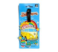 Targhetta per Valigia Aereo in PVC con Design Ufficiale Volkwagen VW Transporter T1 Summer Vibes, Etichetta Bagaglio