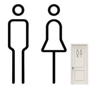 Targhetta per WC con accento dorato, targa da bagno in metallo, rivestimento resistente alle erosioni, installazione rapida, testo visibile, decorazione della casa, elegante segnaletica da bagno in