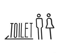 Targhetta per WC per porta del bagno, etichetta in acrilico da parete per WC e segnaletica visibile per il bagno (C)