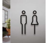 Targhetta per WC per uomini e donne, autoadesiva, simbolo del WC per hotel, in acrilico, per porta del WC, segnaletica per servizi igienici e aree pubbliche