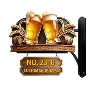 Targhetta personalizzabile 2D a tema birra con indirizzo divertente in metallo, numeri civici e indirizzi, decorazione per la casa, regalo per uomini, donne, famiglia, inaugurazione della casa