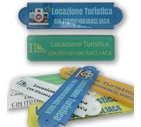 Targhetta personalizzata con codice CIN, targa acrilico locazione turistica, per strutture ricettive, case vacanza (integrazione CIR), Targa cin personalizzate con Logo Foto qrcode scritte ecc