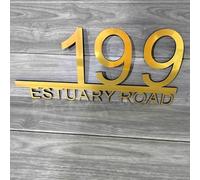 Targhetta personalizzata con numero civico moderna, targhetta per porta, personalizzabile, sospesa, in acrilico, lettere 3D, nome della strada, targhetta con indirizzo, per esterni, arte murale