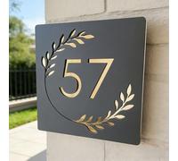 Targhetta Personalizzata Numeri Civici Moderni In Acrilico, Targa For Casa, Targa Personalizzata Esterni In 3D Con Nome, Numero Di Indirizzo, Perfetta For La Porta D'ingresso, Il Giardino(25x25cm)