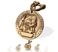 Targhetta Personalizzata per Cane - Targhetta per cani personalizzata con testo inciso su entrambi i lati -incisione laser - Ottone ⌀35-40cm Dog Tag (Rottweiler)
