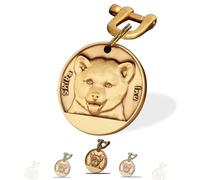 Targhetta Personalizzata per Cane - Targhetta per cani personalizzata con testo inciso su entrambi i lati -incisione laser - Ottone ⌀35-40mm Dog Tag (Shiba Inu)