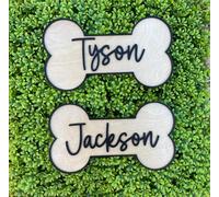 Targhetta personalizzata per cani in legno con osso personalizzabile, per targa per cani, Crate o Room - Scudo rustico per animali domestici - Custom Dog Room Decor (stile 3)