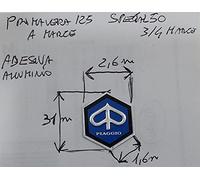 TARGHETTA PIAG. VESP. esagonale PICCOLO alluminio adesivo PRIMAVERA V.50 CIAO