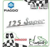 TARGHETTA POSTERIORE TELAIO SCRITTA STEMMA FREGIO PER VESPA SUPER 125 1965-1969