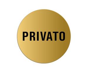 Targhetta Privato Targa Cartello Ø 75 mm Alluminio anodizzato oro