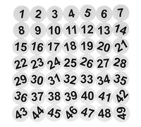 Targhetta rotonda con numero, con nastro autoadesivo, per armadietti o porte (1-50, colore: bianco)