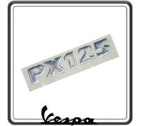 TARGHETTA SCRITTA LOGO FREGIO STEMMA ADESIVO "PX 125" COFANO LATERALE COMPATIBILE PER VESPA PX 125 TUTTI I MODELLI.