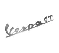 Targhetta Scritta Stemma COMPATIBILE PER con scritta Vespa GT Traforata Scudo Anteriore Lunghezza mm. 165