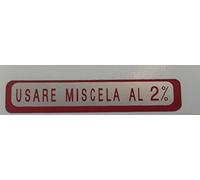 TARGHETTA VESP adesiva benzina miscela 2% LUNGA 55x10 primavera special
