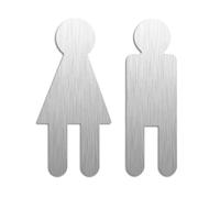 Targhetta WC Toilette Donne Uomini Set di 2 Aacciaio inossidable H=120 mm mm autoadesiva