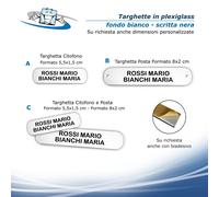 Targhette citofono posta plexiglass incise personalizzate con angoli arrotondati